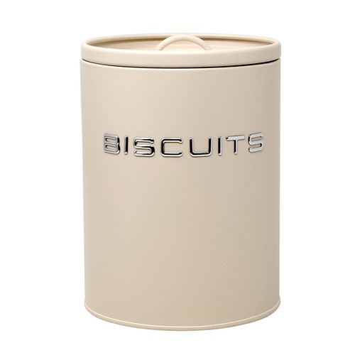 Biscuit tin cream metal with - biscuit,