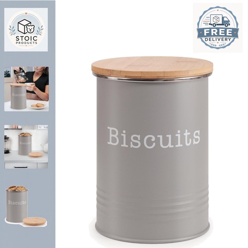 Airtight grey biscuit jar with - grey,